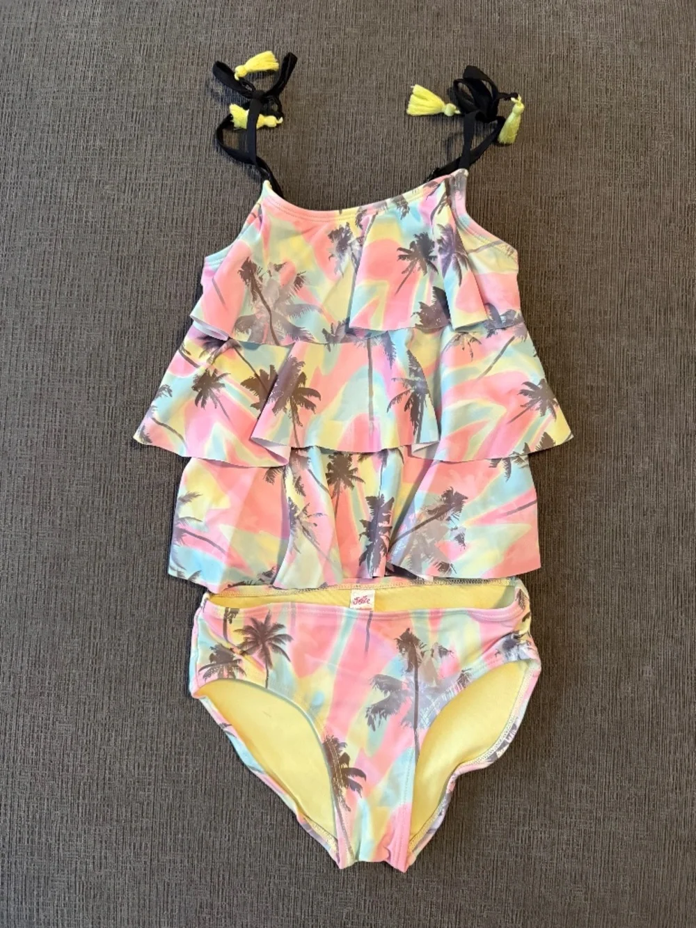 Girls Justice 2 piece swim suit palm trees